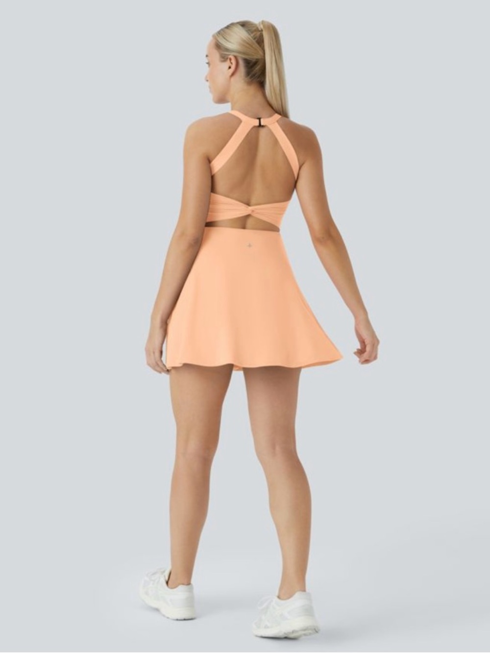 Halara Softlyzero Backless Twisted Cool Touch Active Dress Easy Peezy Sunburst - Picture 9 of 16